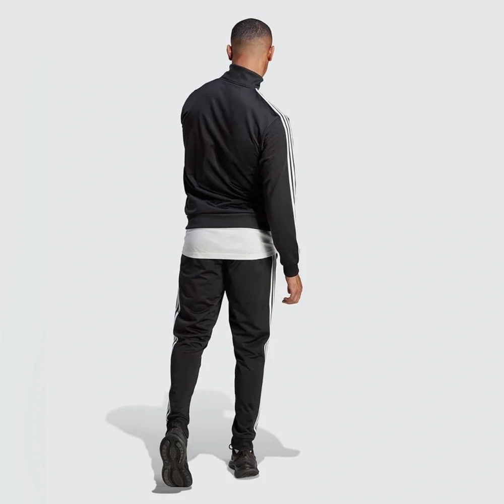 Adidas Essentials NWT 3 stripe black track suit men’s Medium